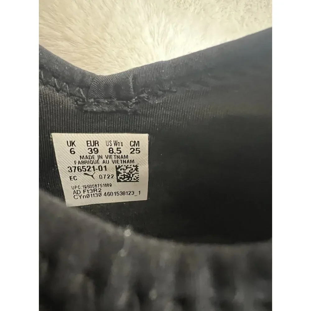 PUMA Sneakers Shoes Womens Athletic 8.5 Black White Tie - Picture 4 of 6